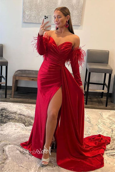 red dresses long